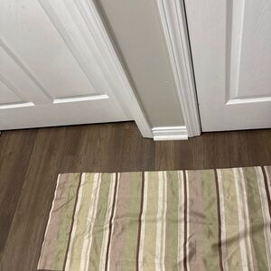 Striped Green and Beige valance lined 16x70 vintage